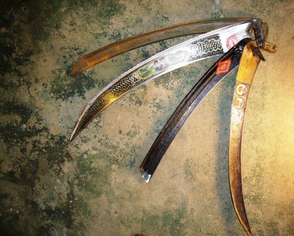 4 scythes -- slightly cut